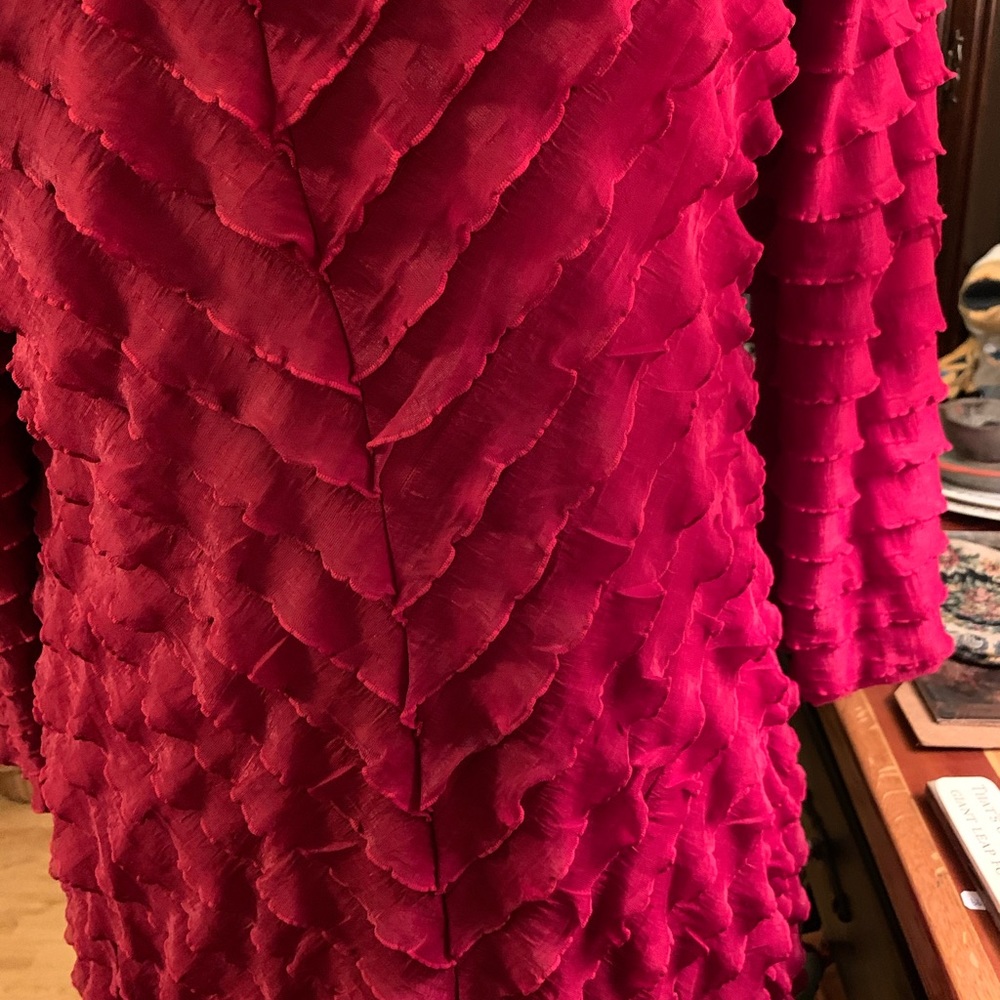 Elegant Red Ruffled Dress - Picture 8 of 8